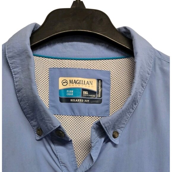 Magellan Mens 2X Laguna Madre Shirt Light Blue Vented Fishing Outdoor Hiking - Picture 5 of 7
